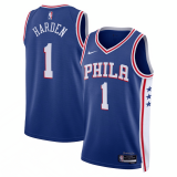 (James Harden #1) 22/23 Philadelphia 76ers Royal Swingman Jersey - Icon Mens