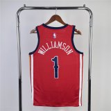 (WILLIAMSON - 1) 23/24 Orleans Pelicans Red Swingman Jersey - Statement Edition Mens