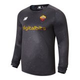 21/22 AS Roma Home Goalkeeper Black Long Sleeve Mens Soccer Jersey