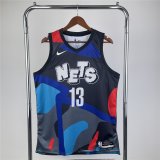 (HARDEN - 13) 22/23 Brooklyn Nets Blue Kaws Swingman Jersey City Edition Mens