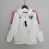 22/23 Sao Paulo FC White Soccer Windrunner Jacket Mens