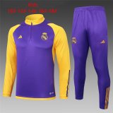 23/24 Real Madrid Purple Soccer Training Suit Kids