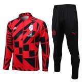 22/23 AC Milan Red Soccer Training Suit Jacket + Pants Mens