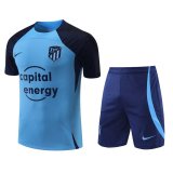 22/23 Atletico Madrid Light Blue Soccer Jersey + Shorts Mens