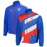 23/24 Bayern Munich On-Field Team Logo Anthem Reversible Blue Full-Zip Soccer Windrunner Jacket Mens