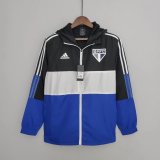 22/23 Sao Paulo FC Black&White&Blue Soccer Windrunner Jacket Mens