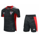21/22 Sao Paulo FC Goalkeeper Black Soccer Kit (Jersey + Short) Mens
