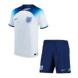 2022 England Home Soccer Jersey + Shorts Kids