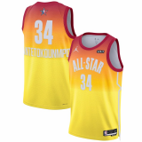 (Giannis Antetokounmpo #34) 2023 NBA Brand Orange Swingman Jersey - All-Star GameMens