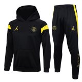 (Hoodie) 23/24 PSG x JORDAN Black Soccer Training Suit Sweatshirt + Pants Mens