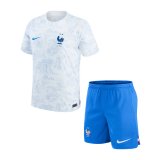 2022 France Away Soccer Jersey + Shorts Kids
