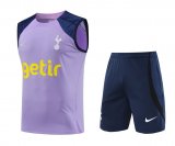 23/24 Tottenham Hotspur Violet Soccer Training Suit Singlet + Short Mens