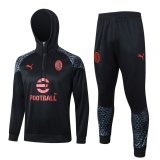 (Hoodie) 23/24 AC Milan Black Soccer Training Suit Mens