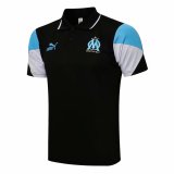 21/22 Olympique Marseille Black Soccer Polo Jersey Mens