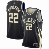 (Khris Middleton #22) 22/23 Milwaukee Bucks Brand Black Swingman Jersey - Statement Mens