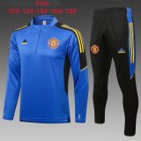 21/22 Manchester United Blue Soccer Training Suit Kids