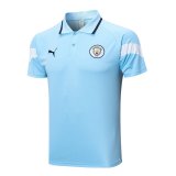 23/24 Manchester City Light Blue Soccer Polo Jersey Mens