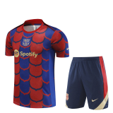 24/25 Barcelona Red - Blue Soccer Training Suit Jersey + Short Mens