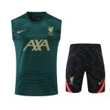 22/23 Liverpool Deep Green Soccer Singlet + Shorts Mens