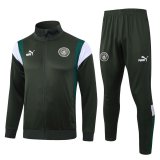 23/24 Manchester City Dark Green Soccer Training Suit Jacket + Pants Mens