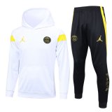 (Hoodie) 23/24 PSG x JORDAN White Soccer Training Suit Sweatshirt + Pants Mens