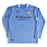 2020-21 Manchester City Home Long Sleeve Man Soccer Jersey