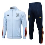 2023 Spain Off Blue Soccer Training Suit Jacket + Pants Mens