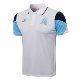21/22 Olympique Marseille White Soccer Polo Jersey Mens