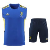 22/23 Juventus Blue Soccer Singlet + Shorts Mens