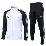 2022 Argentina White Soccer Training Suit Jacket + Pants Mens