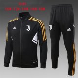 22/23 Juventus Black Soccer Training Suit Jacket + Pants Kids