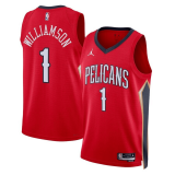 (Zion Williamson #1) 22/23 New Orleans Pelicans Brand Red Swingman Jersey - Statement Mens