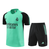 24/25 Real Madrid Green Soccer Training Suit Jersey + Short Mens