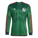 (Long Sleeve) 2022 FIFA World Cup Qatar Mexico Home Soccer Jersey Mens