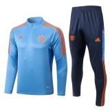 22-23 Manchester United Light Blue Soccer Training Suit Mens