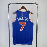 (ANTHONY - 7) 23/24 New York Knicks Blue Swingman Jersey - Icon Edition Mens