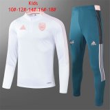 21/22 Arsenal White Soccer Training Suit(Sweatshirt + Pants) Kids