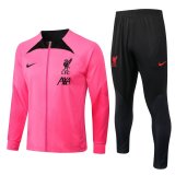 22/23 Liverpool Pink Soccer Training Suit Jacket + Pants Mens