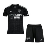 23/24 Arsenal Goalkeeper Black Soccer Jersey + Shorts Kids