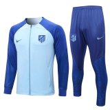 22-23 Atletico Madrid Light Blue Soccer Training Suit Jacket + Pants Mens