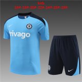 24/25 Chelsea Light Blue Soccer Training Suit Jersey + Short Kids