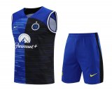 24/25 Inter Milan Blue Soccer Training Suit Singlet + Short Mens