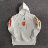 (Hoodie) 2022 Spain White Pullover Soccer Sweatshirt Mens