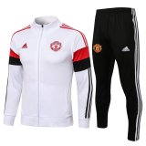 21/22 Manchester United White II Soccer Training Suit Jacket + Pants Mens