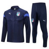 2022 Italy Navy Soccer Training Suit Jacket + Pants Mens