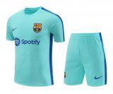23/24 Barcelona Turquoise Soccer Training Suit Jersey + Short Mens