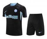 23/24 Inter Milan Black Soccer Training Suit Jersey + Short Mens