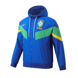 2024 Brazil Blue All Weather Windrunner Soccer Jacket Mens