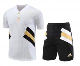23/24 Juventus White Soccer Training Suit Jersey + Short Mens
