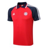 21/22 Bayern Munich Red - Navy Soccer Polo Jersey Mens